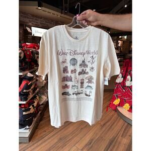 WALT DISNEY WORLD ATTRACTION ICONS TEE M New